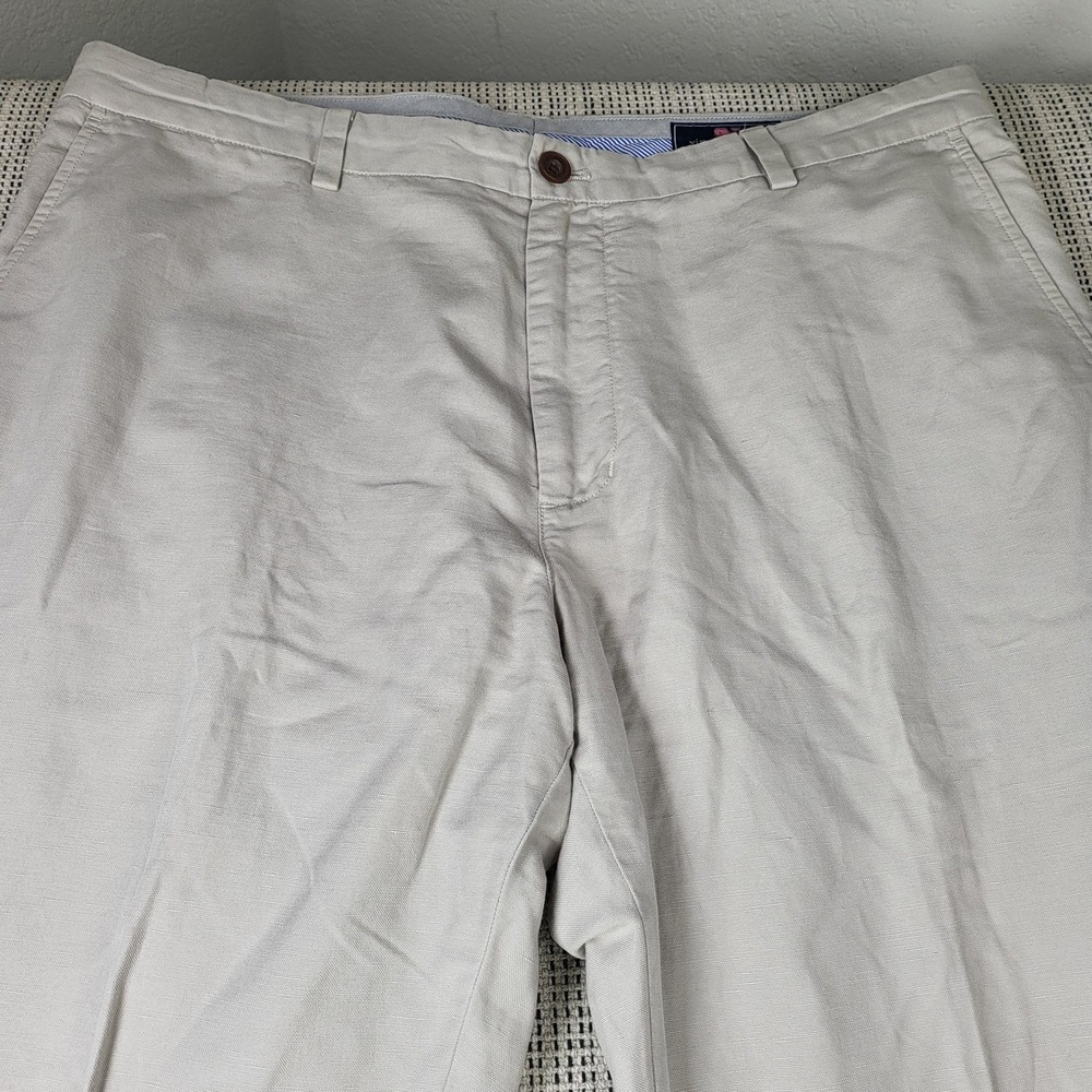 Vineyard Vines Pants Mens 38x32‎ Beige Linen Cotton Chino Straight Leg Casual